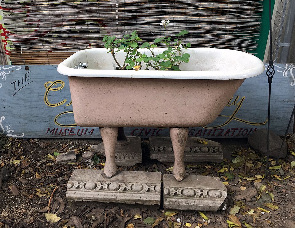 Found planter in the City Reliquary museum backyard
