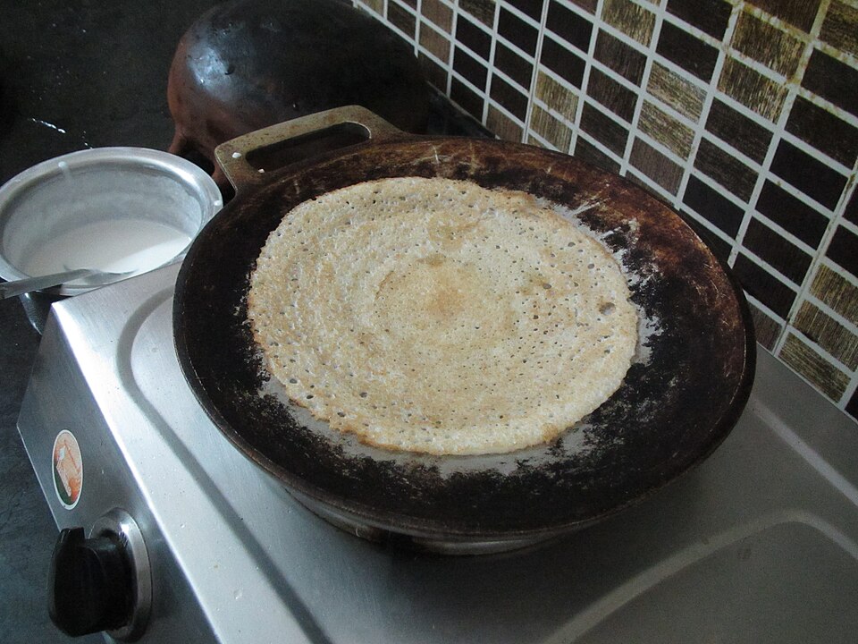 Dosa prepared in Tamil Nadu with a crisp folded edge